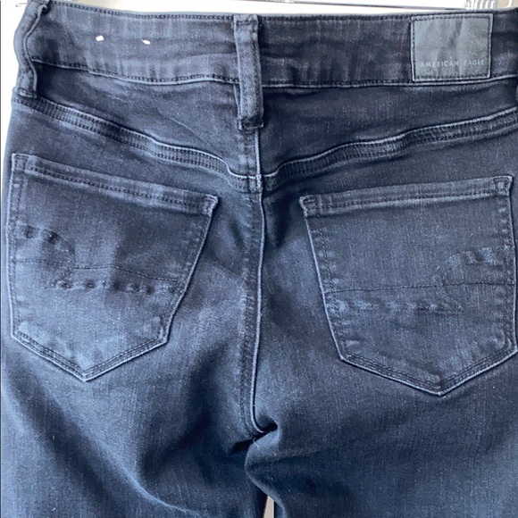 American Eagle Ne(x)t Level Ripped Hi-Rise Jegging Black Wash - Picture 4 of 13